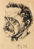 Ludwig Meidner, Porträt, 1918, Pen and India ink drawing