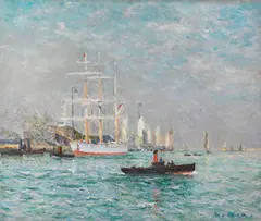 Entré d'un trois-mats, Le Havre by Maxime Maufra, Ca. 1905, Oil on canvas, sold Nov 2018