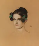 Franz von Stuck, Bildnis der Tochter Mary mit grünen Schleifen