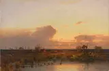 Aleksander Świeszewski, Dachauer Landschaft im Abendrot