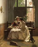 Max Volkhart, Gute Nachrichten, Um 1890, Oil on canvas