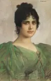 Friedrich August von Kaulbach, Porträt einer Dame (Berta Riedinger-Ort), 1885/1895, Pastel