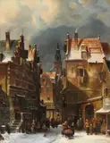 Charles Leickert, Winterliche Stadtansicht, 1839, Oil on canvas