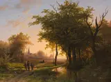 Johann Bernhard Klombeck, Waldlandschaft mit Teich, 1837, Oil on panel