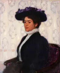 Fritz Erler, Die Gemahlin des Künstlers, Vor 1910, Oil on panel