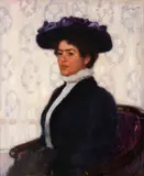 Fritz Erler, Die Gemahlin des Künstlers, Vor 1910, Oil on panel