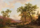 Fredrik Marinus Kruseman, Weite Landschaft im Abendlicht, 1870, Oil on canvas