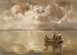 Josef Wopfner, Aufziehendes Gewitter über dem Chiemsee