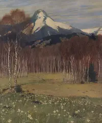 Rudolf Sieck, Vorfrühling in den Vorbergen, 1905, Oil on panel