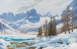 Rudolf Reschreiter, Seebensee bei Ehrwald, Um 1920, Gouache