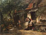 Mari (Johan Mari Henri) ten Kate, Der geflügelte Dieb, Wohl um 1860, Oil on panel