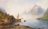 Anders Askevold, Norwegischer Fjord (Sognefjord?), 1894, Oil on canvas