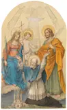 Clemens Maria Hofbauer und Heilige by Ludwig Ferdinand Schnorr von Carolsfeld, 1821, Watercolor, sold Nov 2018