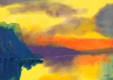 Schweizer Bergsee mit Wolkenspiegelungen by Emil Nolde, Wohl 1930, Watercolor, sold Jun 2018