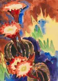 Blühende Kakteen by Karl Schmidt-Rottluff, Um 1925, Watercolor, sold Jun 2018