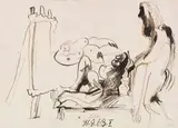 Pablo Picasso, Peintre et modèles, 1968, India Ink