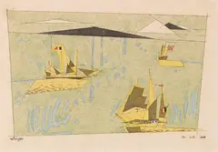 Drei Segelschiffe by Lyonel Feininger, 1939, Pen and India ink drawing, sold Jun 2018