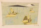 Lyonel Feininger, Drei Segelschiffe, 1939, Pen and India ink drawing