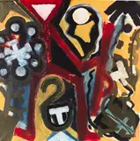 Aus: Irak Serie (Tu 2) by A. R. Penck, 1982, Oil on canvas, sold Jun 2018