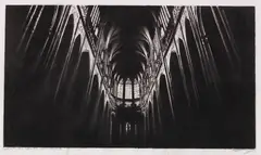 Robert Longo, Study for North Cathedral, 2009, Charcoal drawing