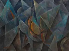 Roberto Iras Baldessari, Dinamismo di Forme (Forme Dinamiche 16°), Um 1915, Oil on canvas