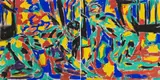 Luciano Castelli, DOGS (Diptychon), 1981, Oil on canvas