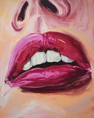 Cornelius Völker, Lippen, 2005, Acrylic on canvas