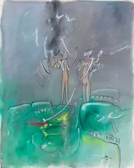 Ohne Titel by Roberto Sebastian Echaurren Matta, Wohl 1970, Oil on canvas, sold Jun 2018