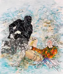 Ohne Titel by SEO, 2003, Acryl auf Leinwand, sold Jun 2018