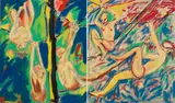 Salomé, Gemeinschaftsarbeit mit Luciano Castelli. Seiltänzer (Diptychon)