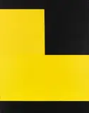 Aurélie Nemours, Tricinia (les angles noirs 26), 1982, Oil on canvas
