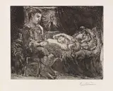 Garçon et dormeuse à la chandelle by Pablo Picasso, 1934, Etching and aquatint, sold Jun 2018