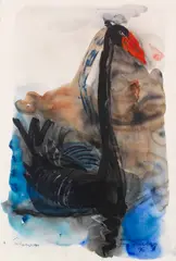 Rainer Fetting, Schwan, 1996, Gouache