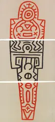 Keith Haring, Totem (3-teilig), 1989, Woodcut in colors