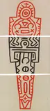 Keith Haring, Totem (3-teilig), 1989, Woodcut in colors