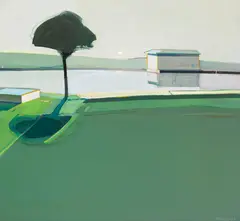 Raimonds Staprans, Tree by the River, 1992, Oil on canvas