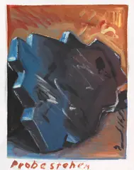 Probestehen by Jörg Immendorff, 1981, Oil on canvas, sold Jun 2018