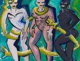Elvira Bach, Drei Schwestern, 1984, Acrylic on canvas