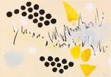 Komposition mit schwarzen Punkten by Ernst Wilhelm Nay, 1954, Watercolor, sold Jun 2018