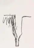 Georg Baselitz, Ohne Titel (Flasche), 1983, Charcoal drawing