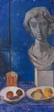 Joaquín Peinado, Stilleben mit Büste, 1949, Oil on canvas