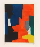 Serge Poliakoff, Composition bleue, rouge, verte et noire, 1958, Etching and aquatint