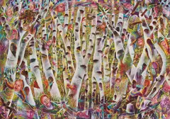 Armin Boehm, Birkenwald II, 2002, Acrylic on canvas
