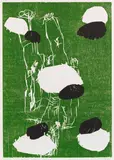 Georg Baselitz, Fünf Steine, 1991, Woodcut in colors