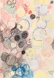 Ernst Wilhelm Nay, Komposition mit Scheiben, Wohl 1962, Colored crayon drawing