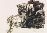 Alfred Hrdlicka, Studie (Zyklus Haarmann), 1971, Pen and ink drawing