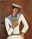 Helmut Kolle gen. vom Hügel, Jeune homme en tenue de marin, Um 1928/1930, Oil on canvas