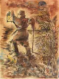 The Wanderer by George Grosz, 1936, Watercolor, sold Jun 2018
