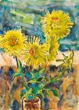 Strahlblumen by Karl Schmidt-Rottluff, 1967, Watercolor, sold Jun 2018