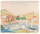 Erich Heckel, Einfahrender Segler, 1926, Watercolor